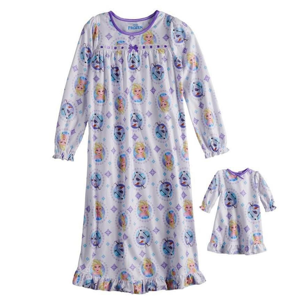 FROZEN Princess Girls Disney PJ's Pajama 18” Doll Set Nightgown NWT size 6